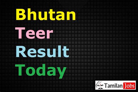 bhutan morning teer result today live